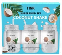 Tink Superfood Coconut Shake Set Уходовый набор Гель для душа 150 ml + Шампунь для волос 150 ml + Бальзам для волос 150 ml