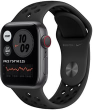 Apple Watch Series 6 Nike 40mm GPS+LTE Silver Aluminum Case with Anthracite / Black Nike Sport Band (M0DK3,MX8C2AM)
