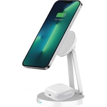 WIWU Wireless Charger Stand MagSafe 2 in 1 (M13) White  for iPhone 15 I 14 I 13 I 12 series