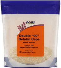 Now Foods Gelatin Empty Capsules Double '00' Size Двойные "00" желатиновые капсулы 750 пустых капсул