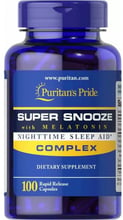 Puritan's Pride Super Snooze with Melatonin Формула для сна с мелатонином 100 капсул