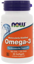 NOW Foods Omega-3 Molecularly Distilled Softgels 30 caps