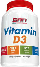 SAN Vitamin D3 5000 IU Витамин Д3 360 капсул
