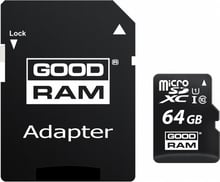 GOODRAM 64GB microSDXC Class 10 UHS-I U1 + adapter (M1AA-0640R12)