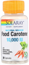 Solaray, Food Carotene, Natural Source, 10,000 IU, 30 Capsules (SOR-04113)