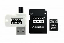GOODRAM 16GB microSDHC Class 10 USH-I U1 + SD adapter + USB reader (M1A4-0160R12)