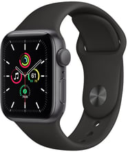 Apple Watch SE 44mm GPS Space Gray Aluminum Case with Black Sport Band (MYDT2)