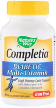 Nature's Way Completia Diabetic Multi-Vitamin Iron Free 90 Tabs Мультивитамины для диабетиков