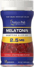 Puritan's Pride Melatonin Gummy Strawberry Flavor 2.5 mg Мелатонин с вкусом клубники 60 конфет