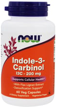 NOW Foods Indole-3-Carbinol I3C Індол-3-Карбінол 200 mg 60 капсул