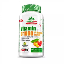 Amix Nutrition GreenDay ProVegan Vitamin C 1000 mg з Acerola Вітамін С + Ацерола 60 капсул: Тип Витамин C