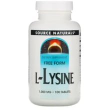 Амінокислота для спорту Source Naturals L-Lysine 1000 mg 100 tab / 100 servings: Тип Лизин