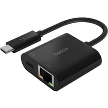 Адаптер Belkin Adapter USB-C to USB-C+RJ45 Black (INC001BTBK): Цвет черный