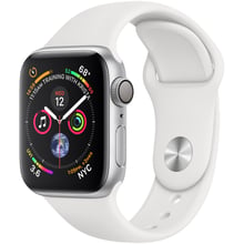 Apple Watch Series 4 40mm GPS Silver Aluminum Case with White Sport Band (MU642): Цвет серебристый (Silver)