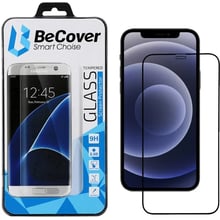 BeCover Tempered Glass Black для iPhone 12 (705375): Колір черный