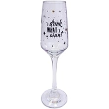 Келих для шампанського I drink what I want жовтий: Виробник PAPAdesign