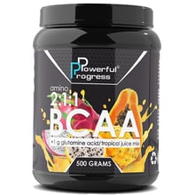 Амінокислота для спорту Powerful Progress BCAA 2: 1: 1 + Glutamine 500 g / 50 servings / Tropical mix: Тип BCAA