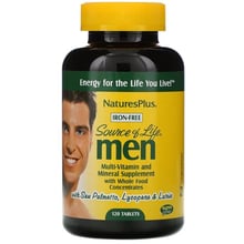 Nature's Plus Source of Life Men Multi-Vitamin and Mineral Вітаміни для чоловіків без заліза 120 таблеток: Тип Комплексные