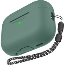 Чохол для навушників AhaStyle Silicone Case with strap Midnight Green (X003E46FGX) для Apple AirPods Pro 2: Тип чохол