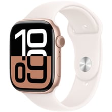 Apple Watch Series 10 46mm GPS Rose Gold Aluminum Case with Light Blush Sport Band - M/L (MWWU3QH/A): Размер 46mm