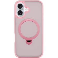 Чехол для iPhone Mobile Case Metal Buttons with MagSafe HQ Ring Pink for iPhone 16: Цвет розовый