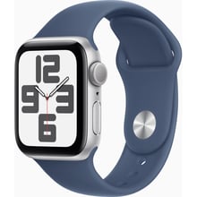 Apple Watch SE 2 2024 40mm GPS Silver Aluminum Case with Denim Sport Band - S/M (MXEC3QH/A): Размер 40mm