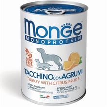 Вологий корм для собак Monge Dog Fruit Monoprotein індичка з цитрусами 0.4 кг (70014335): Тип Влажный корм