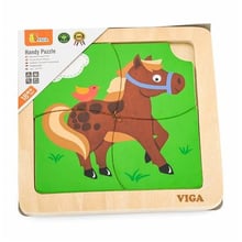 Дерев'яний міні-пазл Viga Toys Конячка, 4 ел. (51312): Тип пазл