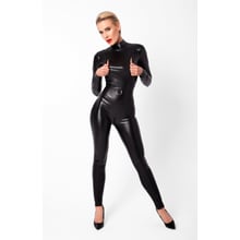 Комбінезон Noir Handmade F319 Caged wetlook catsuit with zippers and ring Black, 3XL: Для кого Для женщин