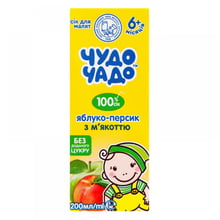 Сік Чудо-Чадо Яблуко-персик без цукру з м'якоттю 200 мл (4820016254718): Тип Соки