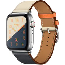 Apple Watch Series 4 Hermes 44mm GPS+LTE Stainless Steel Case with Indigo/Craie/Orange Swift Leather Single Tour: Цвет серебристый (Silver)