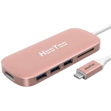 Адаптер HooToo Shuttle USB-C to USB-C+HDMI+3xUSB 3.0+SD Hub Rose Gold (HT-UC001-RG)