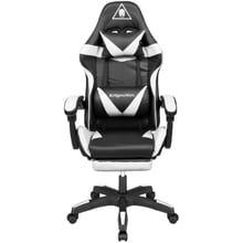 Крісло геймерське Kruger&Matz GX-150 з підставкою для ніг Black/White: undefined undefined