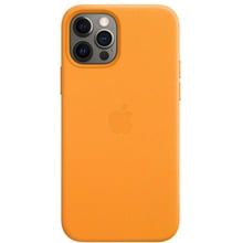 Чохол для iPhone Apple Leather Case with MagSafe California Poppy (MHKH3) for iPhone 12 Pro Max: Колір помаранчевий