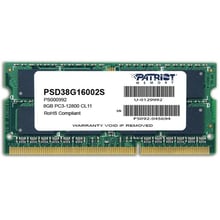 PATRIOT 8 GB SO-DIMM DDR3 1600 MHz (PSD38G16002S): Тип DDR3