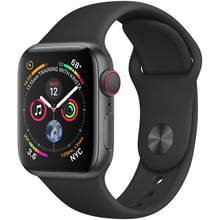 Apple Watch Series 4 40mm GPS+LTE Space Gray Aluminum Case with Black Sport Band (MTUG2, MTVD2): Цвет серый (Space Gray)