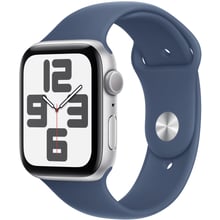 Apple Watch SE 2 2024 40mm GPS Silver Aluminum Case with Denim Sport Band - M/L (MXED3QH/A): Размер 40mm