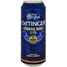 Пиво "Oettinger Strong Beer світле фільтроване 8.9% 0.5 л ж/б (FSH_4014086020483): Об'єм, л 0.5