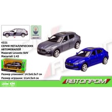 Машина метал 4321 АВТОПРОМ, 1:43 Maserati Levante SUV, 2 кольори, откр.двері, 14,5x6,5: Виробник АВТОПРОМ