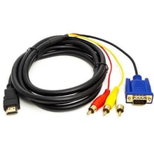 Кабель і перехідник PowerPlant HDMI to VGA / 3хRCA 1.0m 1080p (CA912018): Тип кабель