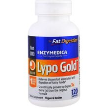 Enzymedica Lypo Gold For Fat Digestion Ферменти для переварювання жирів 120 капсул: Тип травні ферменти