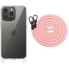 Чехол для iPhone Epic TPU Transparent with Straps Light Pink for iPhone 13 Pro: Цвет розовый