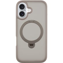 Чехол для iPhone Mobile Case Metal Buttons with MagSafe HQ Ring Grey for iPhone 16: Цвет серый