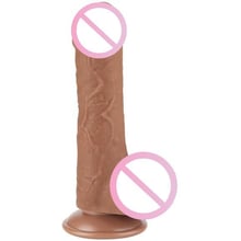 Фалоімітатор LoveToy Sliding-Skin Dual Layer Dong 7" Brown: Призначення Вагинальные