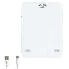 Ваги кухонні Adler AD 3177 white: Тип конструкції с плоской плaтформой