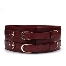 Шкіряний пояс для бондажу Liebe Seele Wine Red Waist Cuff L Size: Виробник Liebe Seele