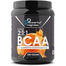 Амінокислота для спорту Powerful Progress BCAA 2: 1: 1 + Glutamine 500 g / 50 servings / Orange: Тип BCAA