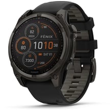 Смарт-часы Garmin Fenix 8 Solar 47mm Sapphire Carbon Grey DLC Titanium with Black/Pebble Grey Silicone Band (010-02906-11): Дисплей 1.3" (260x260)