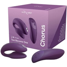 Смарт-вібратор для пар We-Vibe Chorus Purple, сенсорне керування вібраціями стисненням пульта: Для кого для пари