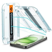 Захисне скло для iPhone Spigen Tempered Glass EZ FIT tR 2 Pack (AGL06883) для iPhone 15 Plus: Колір прозорий